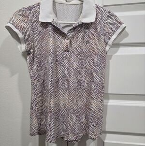 Calvin Klein Geometric Polo Shirt Vintage Style XS-Small Fitting